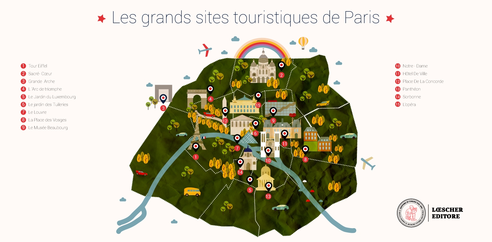 Chiara Alduini: Illustration: Top 15 Places to Visit in Paris