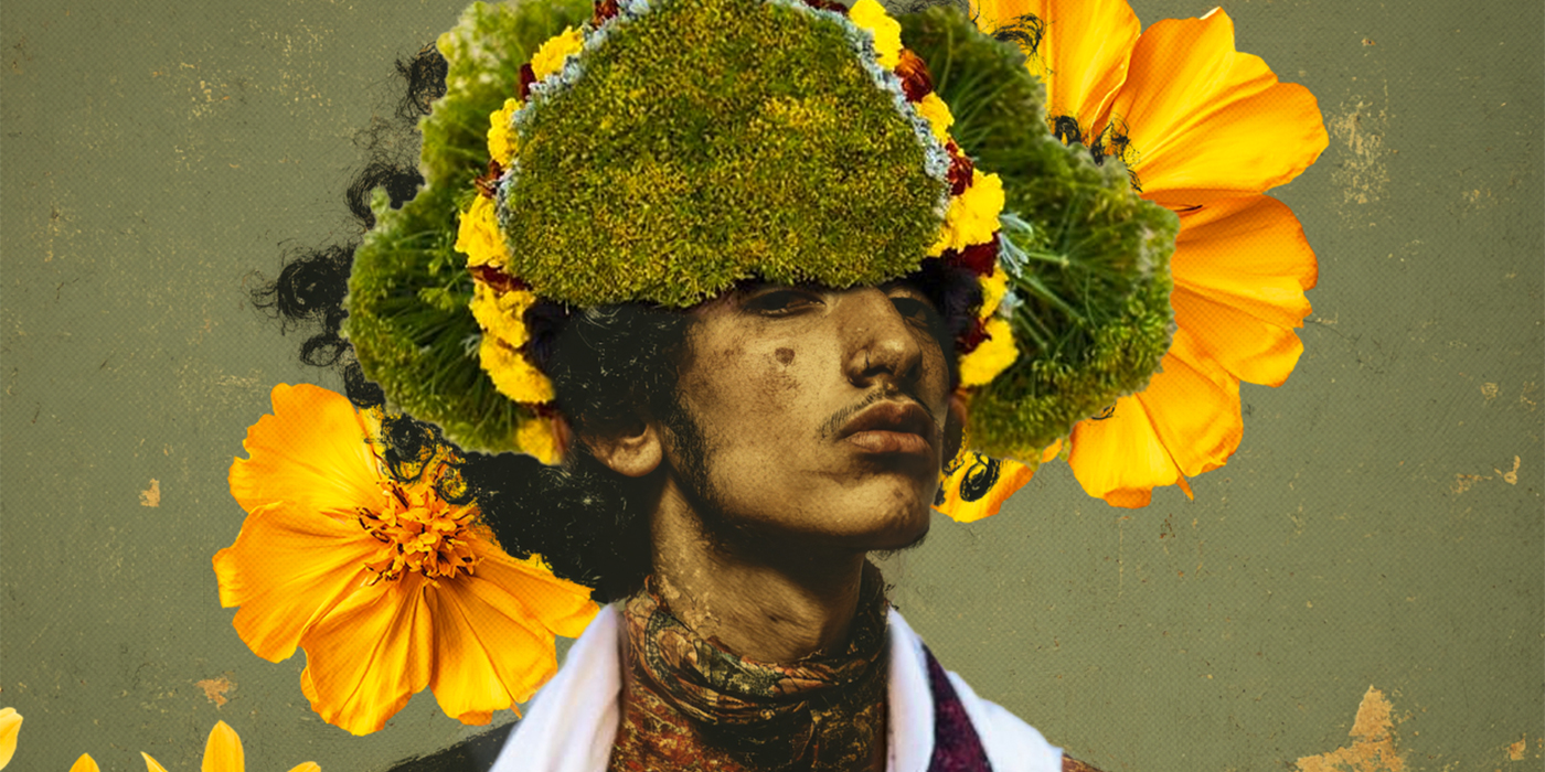 Flower Man of the Asir region, Saudi Arabia