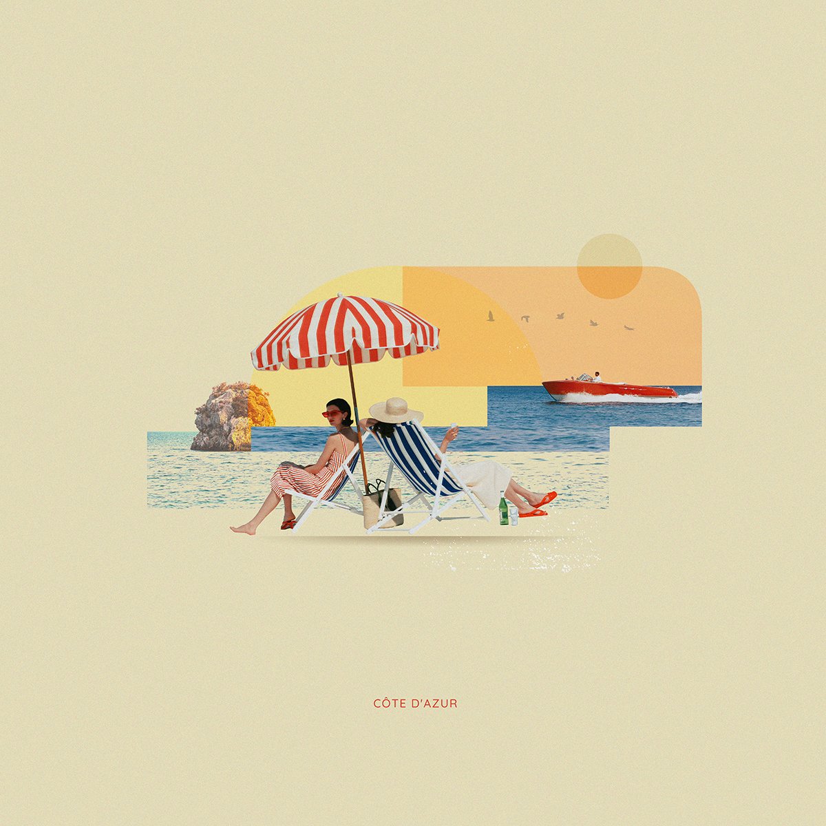 Travel Memories collage inspired by the Costa Azzurra