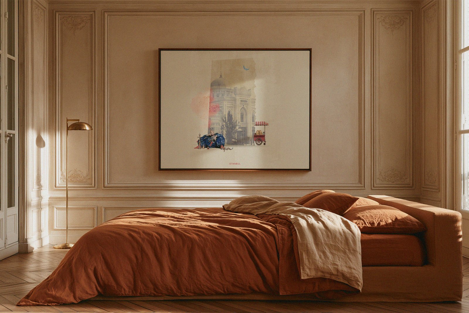 Istanbul artwork shown in an interior setting