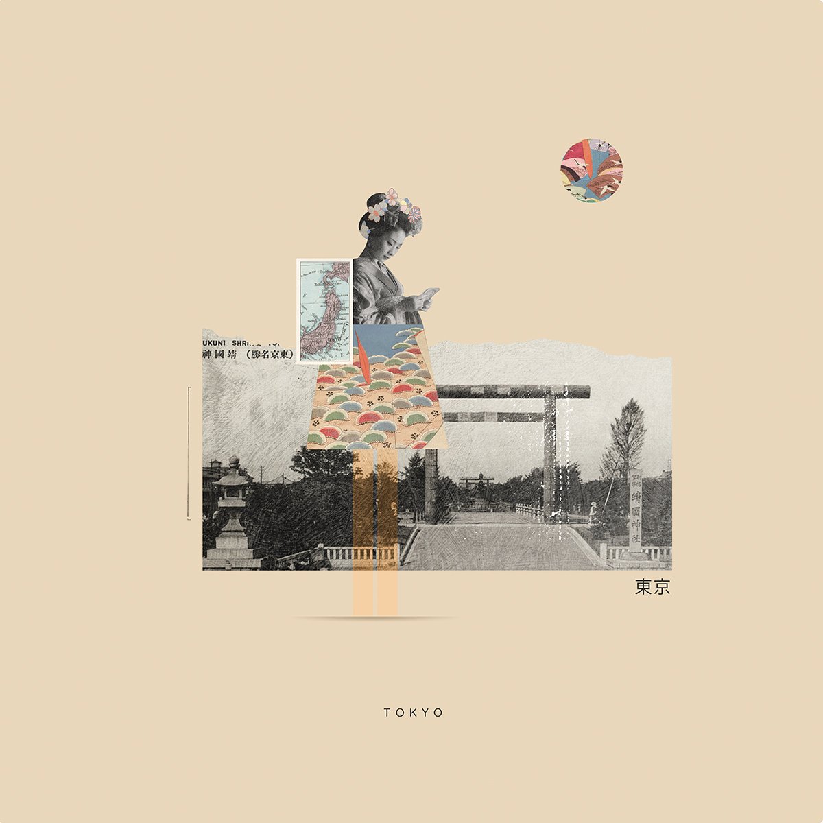 Travel Memories collage inspired by Tokyo