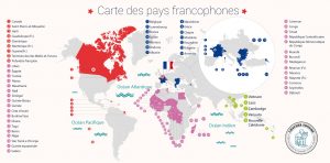 Carte des pays francophones
